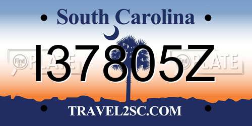 I37805Z South Carolina License Plate