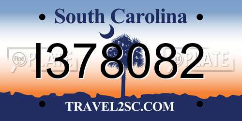 I378082 South Carolina License Plate