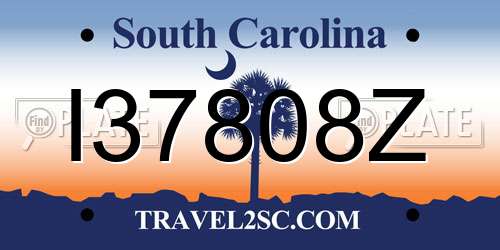 I37808Z South Carolina License Plate