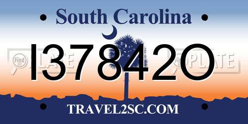 I37842O South Carolina License Plate