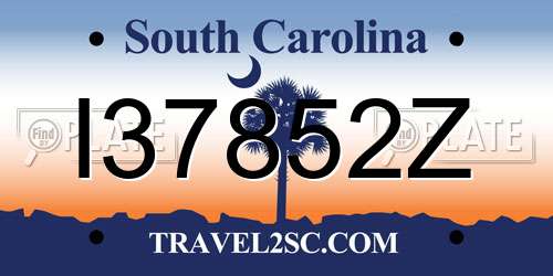 I37852Z South Carolina License Plate