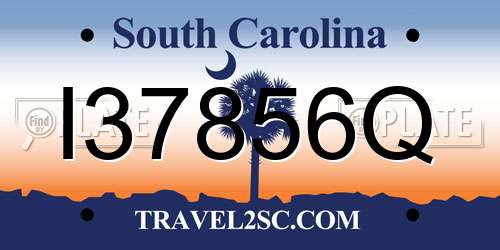 I37856Q South Carolina License Plate