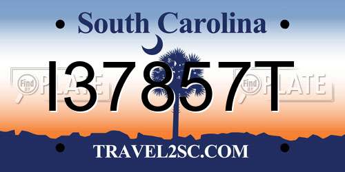 I37857T South Carolina License Plate