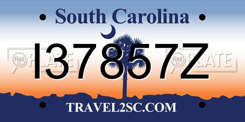 I37857Z South Carolina License Plate