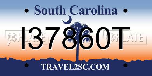 I37860T South Carolina License Plate
