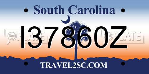 I37860Z South Carolina License Plate