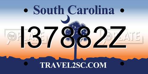 I37882Z South Carolina License Plate