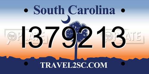 I379213 South Carolina License Plate