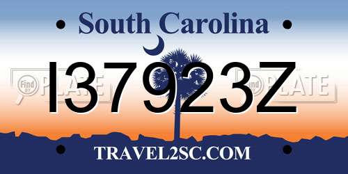 I37923Z South Carolina License Plate