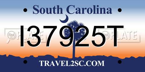 I37925T South Carolina License Plate