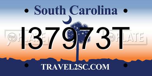 I37973T South Carolina License Plate