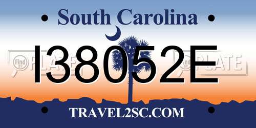 I38052E South Carolina License Plate