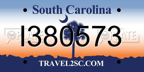 I380573 South Carolina License Plate