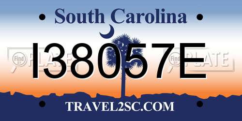 I38057E South Carolina License Plate