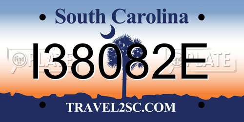I38082E South Carolina License Plate