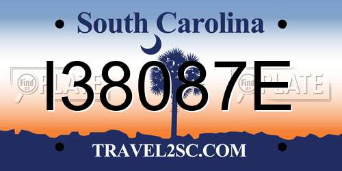 I38087E South Carolina License Plate