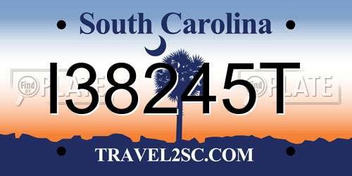 I38245T South Carolina License Plate