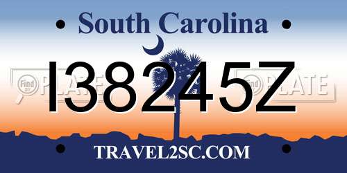 I38245Z South Carolina License Plate