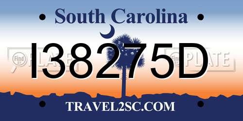 I38275D South Carolina License Plate