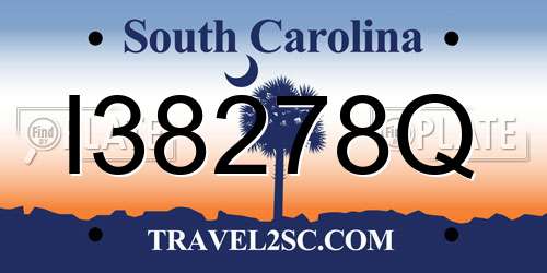 I38278Q South Carolina License Plate