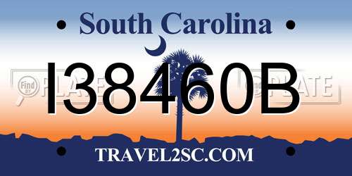 I38460B South Carolina License Plate