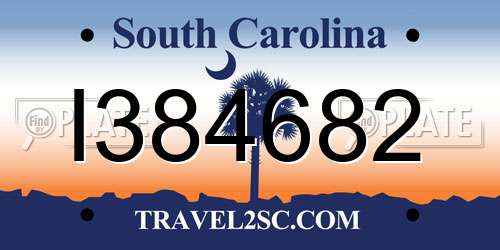 I384682 South Carolina License Plate