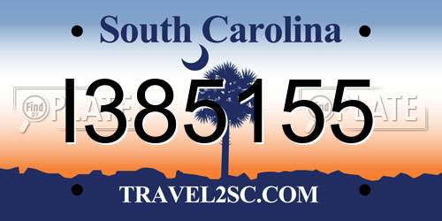 I385155 South Carolina License Plate