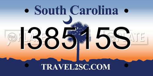 I38515S South Carolina License Plate