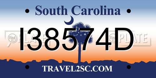 I38574D South Carolina License Plate