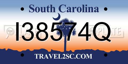I38574Q South Carolina License Plate