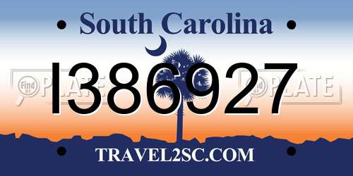 I386927 South Carolina License Plate
