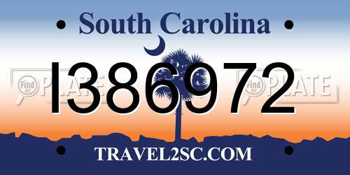 I386972 South Carolina License Plate
