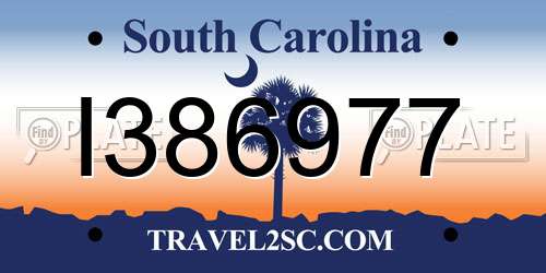 I386977 South Carolina License Plate