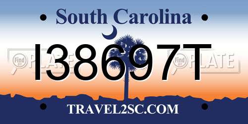 I38697T South Carolina License Plate