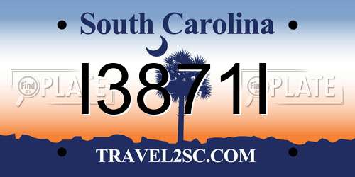I3871I South Carolina License Plate