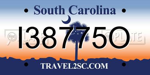 I38775O South Carolina License Plate