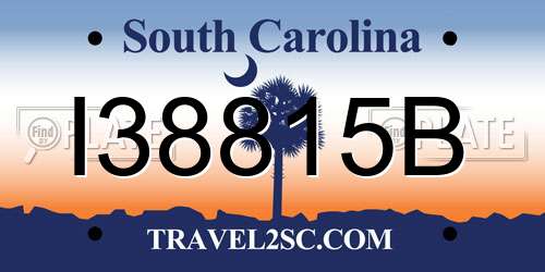I38815B South Carolina License Plate