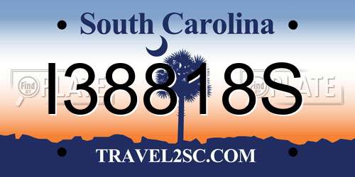 I38818S South Carolina License Plate