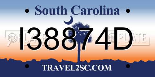 I38874D South Carolina License Plate