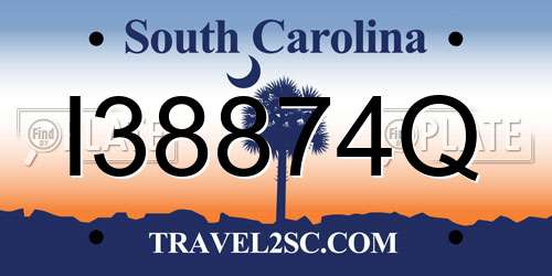 I38874Q South Carolina License Plate