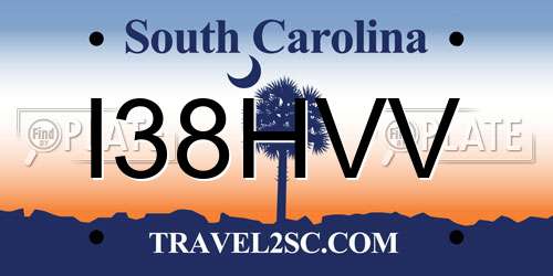 I38HVV South Carolina License Plate