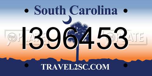 I396453 South Carolina License Plate