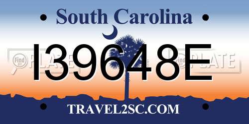 I39648E South Carolina License Plate