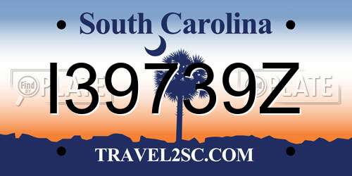 I39739Z South Carolina License Plate