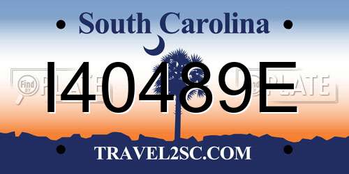 I40489E South Carolina License Plate