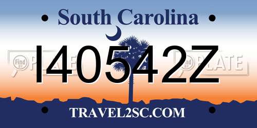 I40542Z South Carolina License Plate