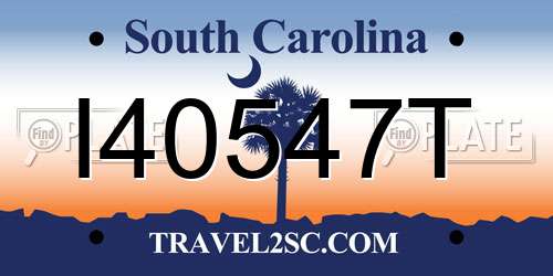 I40547T South Carolina License Plate