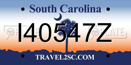 I40547Z South Carolina License Plate