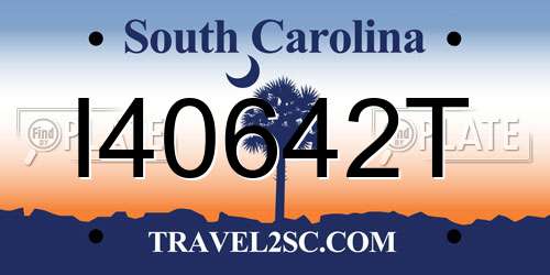 I40642T South Carolina License Plate