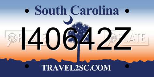 I40642Z South Carolina License Plate